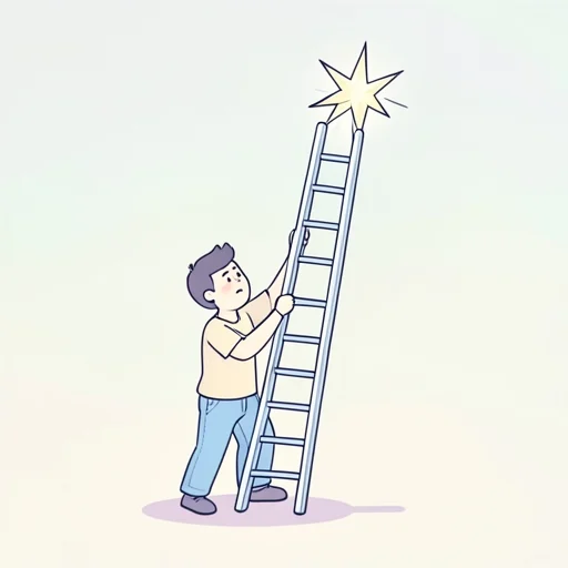 目標は高く持って、努力するべきだ - Bildwörterbuch
