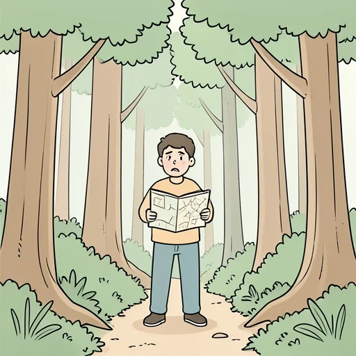 森の中で迷った - Bildwörterbuch