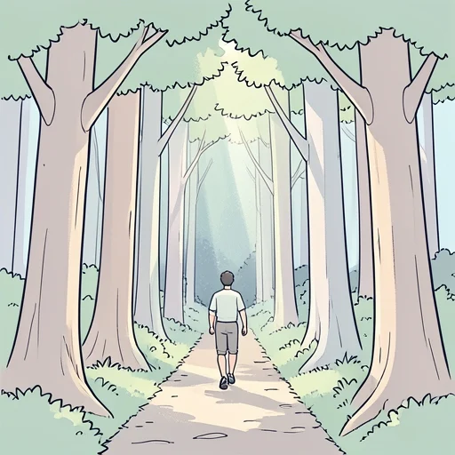 森の奥深くまで行った - Bildwörterbuch