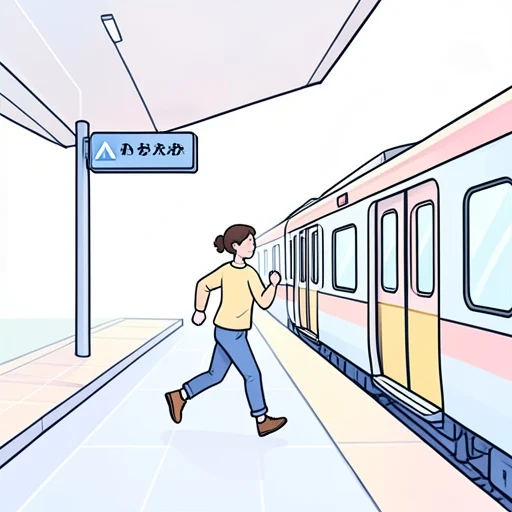 もう少しで電車に乗り遅れるところだった - Từ điển minh họa