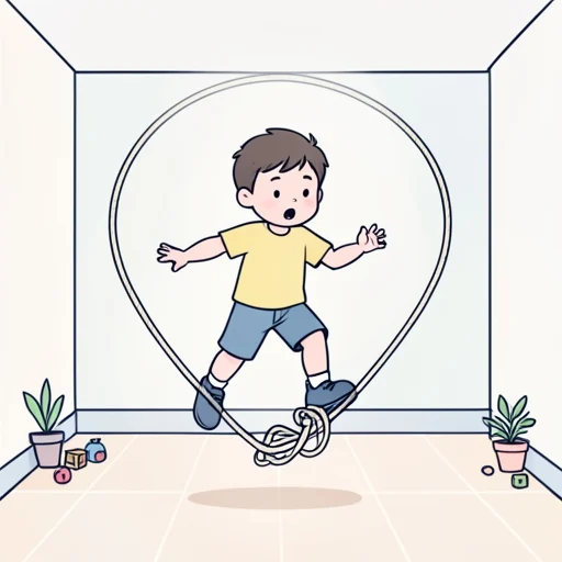 縄跳びって意外と難しいんだよ - Bildwörterbuch