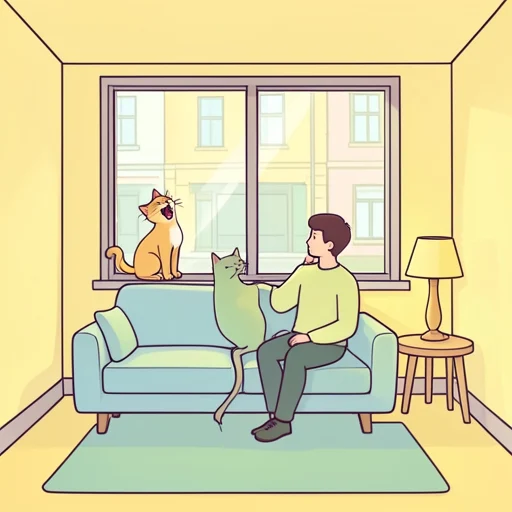 猫の鳴き声が聞こえる - Bildwörterbuch