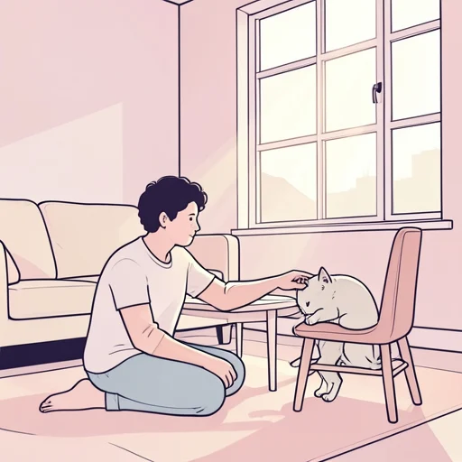 猫を家猫に馴らすには時間がかかる - Bildwörterbuch