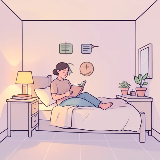 寝る前に本を読みます。 - Bildwörterbuch