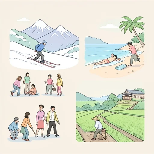 日本の気候は地域によって大きく異なる - Bildwörterbuch