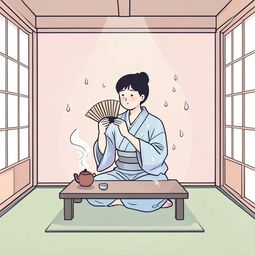 日本の夏は蒸し暑くてたまらない - Bildwörterbuch