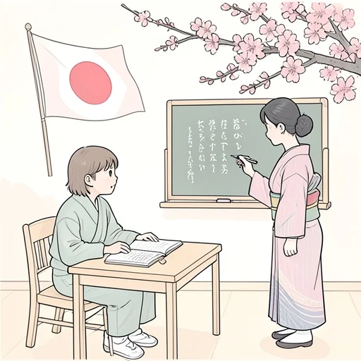 日本語を教わる - Bildwörterbuch