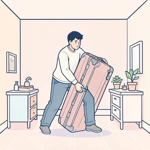 荷物を持ち上げようとしたが、重すぎて無理だった - Bildwörterbuch
