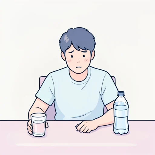 喉が渇いた、もう水が飲みたい - Bildwörterbuch