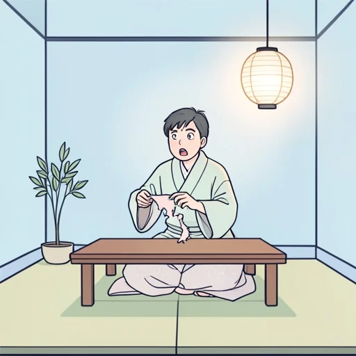 布を裂く音がしてハッとした - Bildwörterbuch