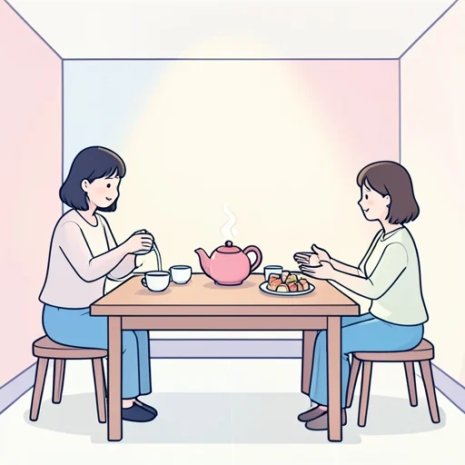 お茶でも飲みませんか - Dictionnaire illustré