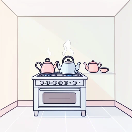 お茶が沸いてる - Bildwörterbuch