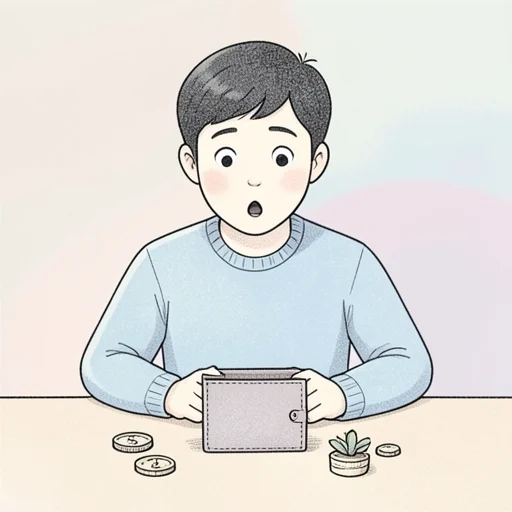 お金が無くなる - Bildwörterbuch