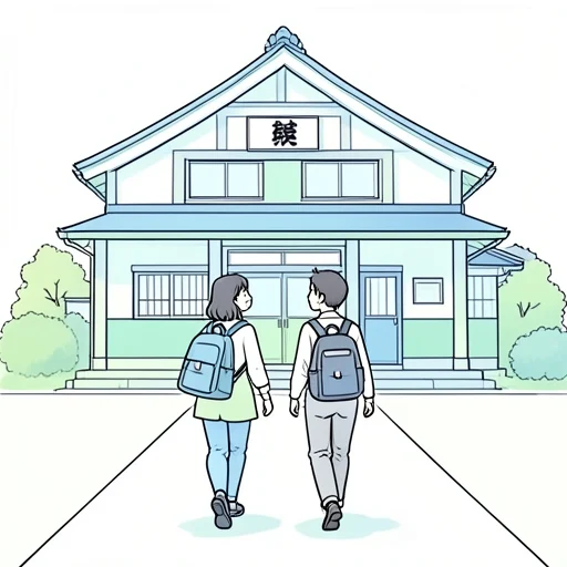 同じ塾に通ってた - Bildwörterbuch