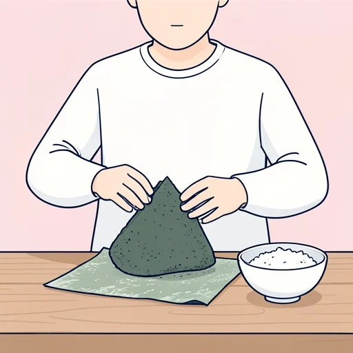 おにぎりを握る - Bildwörterbuch
