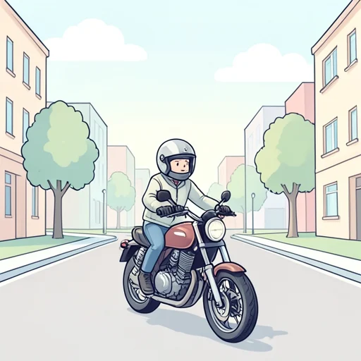 オートバイで通勤してる - Bildwörterbuch