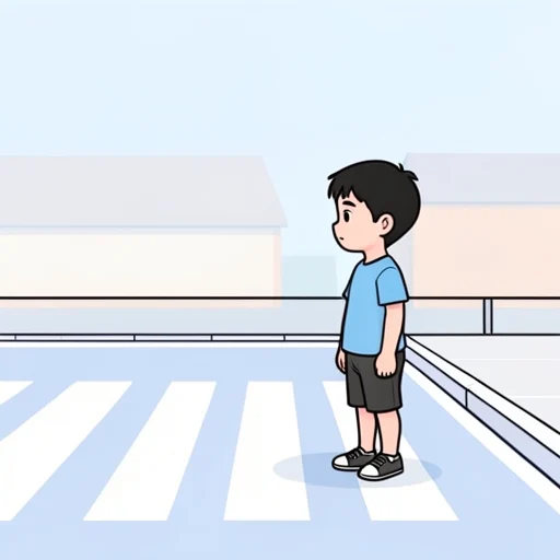 横断歩道を渡るときは左右を確認しましょう - Bildwörterbuch