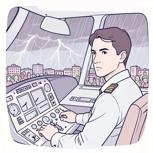パイロットの判断一つで何百もの命が救われる - Bildwörterbuch