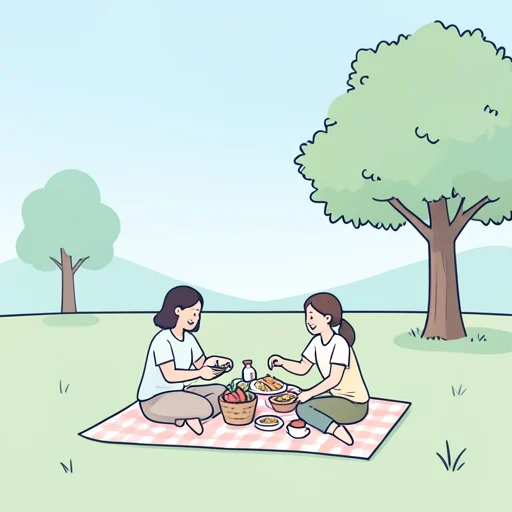 ピクニックするなら公園がいいよね - Bildwörterbuch
