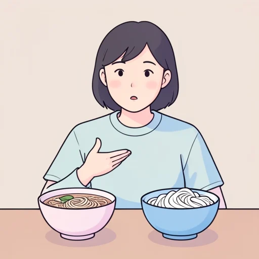 ラーメン、それともうどん、どっちがいい？ - Bildwörterbuch