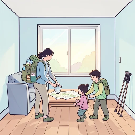 来週、家族でハイキングに行く予定 - Bildwörterbuch