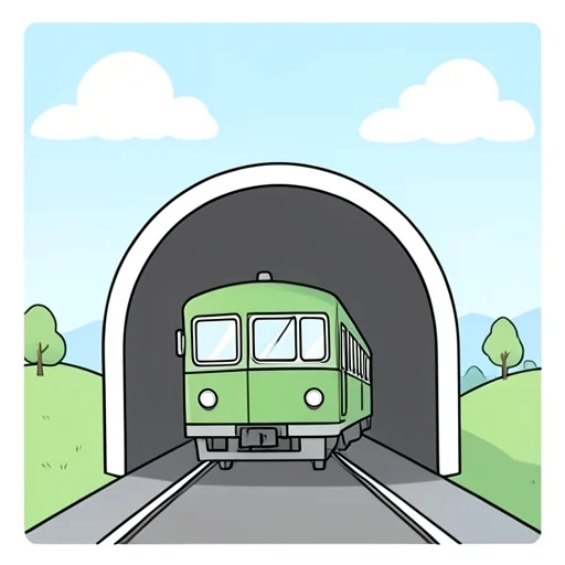 列車がトンネルに入った - Bildwörterbuch