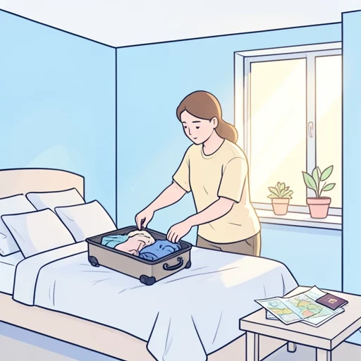 旅行の準備をしています。 - Illustrated Dictionary