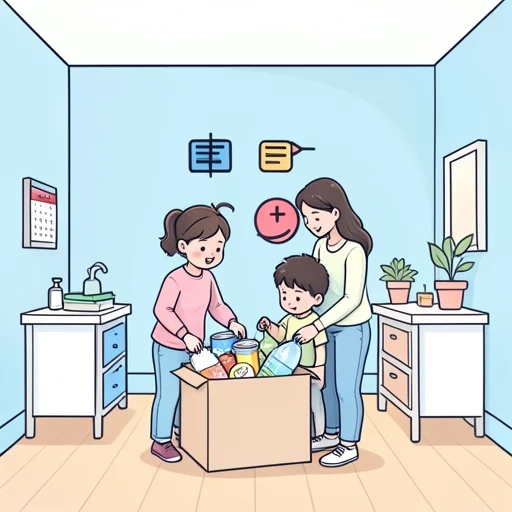 災害に備えて食料を蓄えておく - Bildwörterbuch