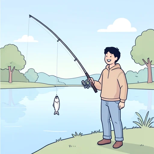 魚が釣れた - Bildwörterbuch