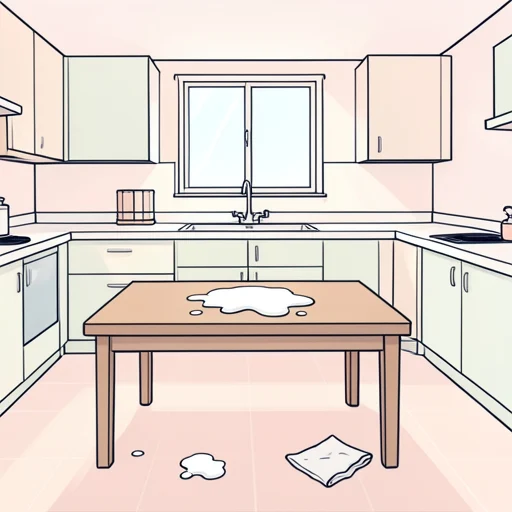 さっきこぼした牛乳、まだ拭いてない - Bildwörterbuch