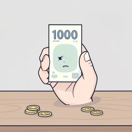 千円しかありません - 그림 사전