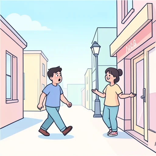 先日、彼と偶然街で会った - Bildwörterbuch
