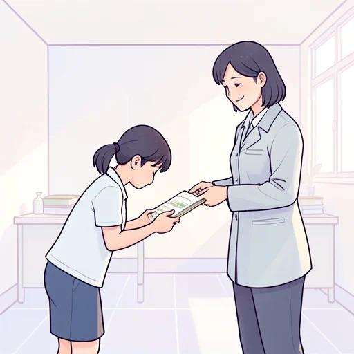 先生に本を差し上げた - Bildwörterbuch