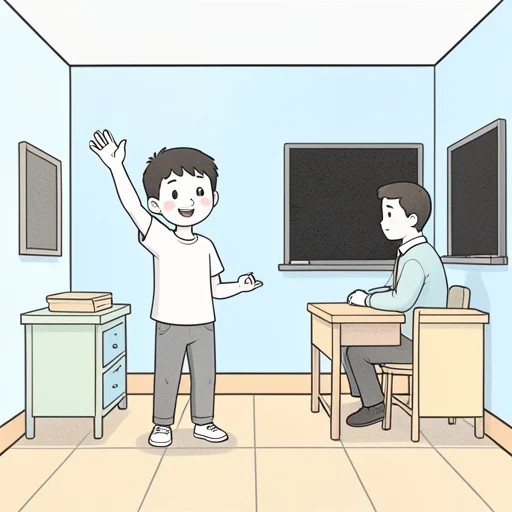 先生に質問してみました。 - 그림 사전