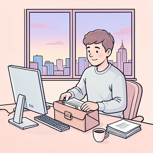 仕事を終える - Bildwörterbuch