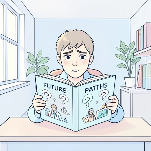 進路のことで真剣に悩んでいる - Bildwörterbuch