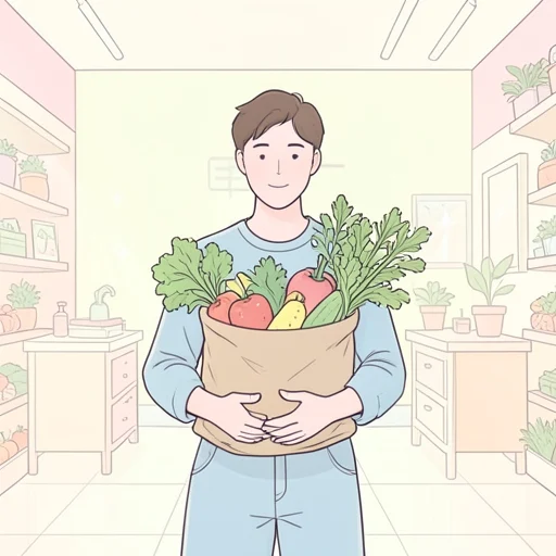新鮮な野菜を買った - Bildwörterbuch