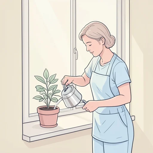 植物に水をやった - Bildwörterbuch