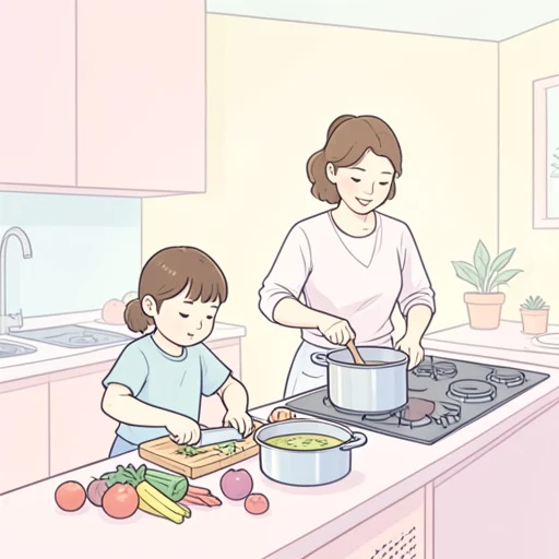 食事の用意を手伝って - Bildwörterbuch