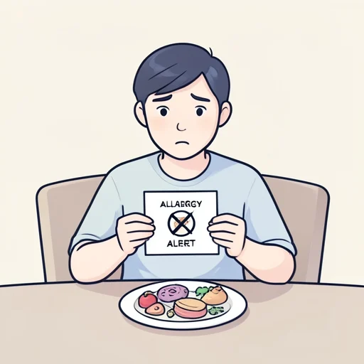食物アレルギーがある - Bildwörterbuch