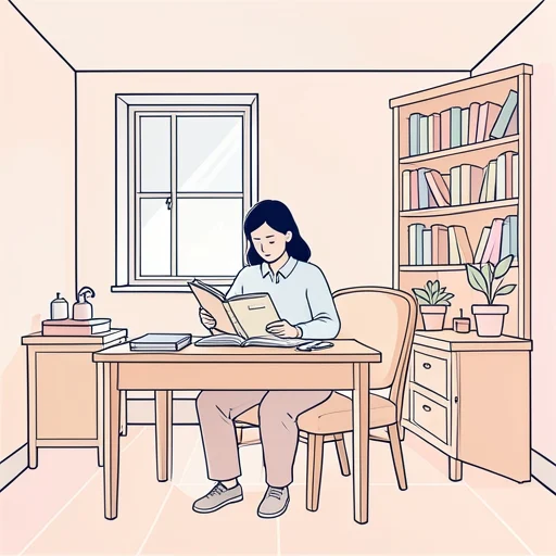 書斎で本を読んだ - Bildwörterbuch