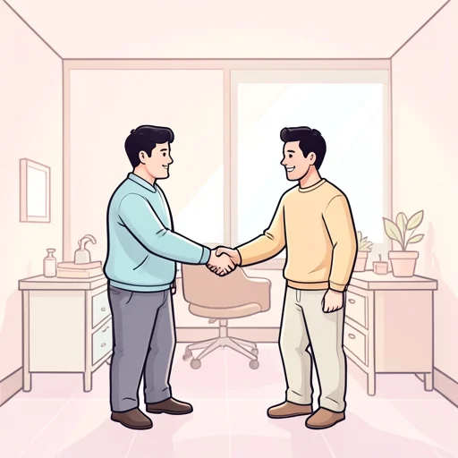 初対面の時、握手をして挨拶した - Bildwörterbuch