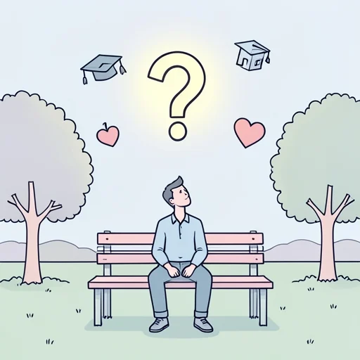 将来について考えています。 - イラスト辞典