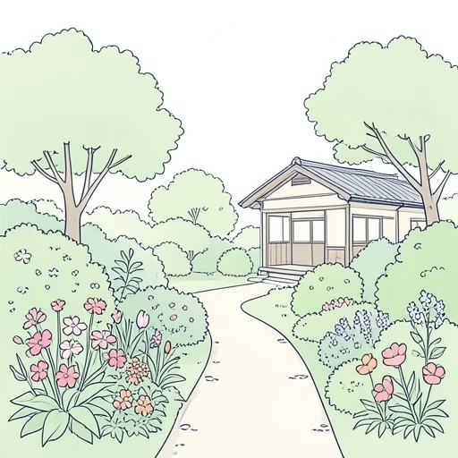 祖母の家の庭には様々な植物がある - Bildwörterbuch
