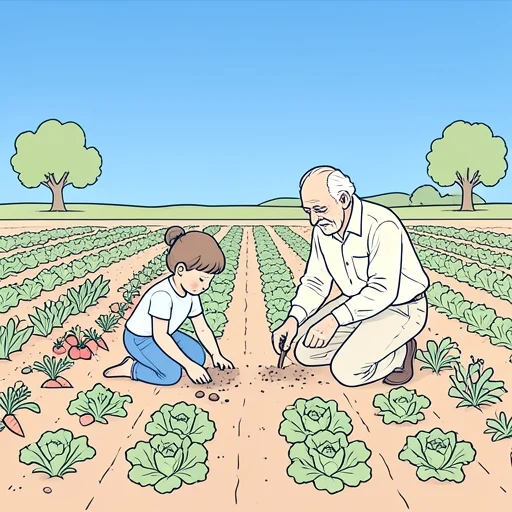 祖父の畑で野菜を育てた - Bildwörterbuch