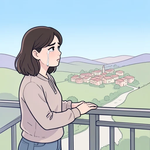 その場所に辿り着いた時、彼女は泣いた - Bildwörterbuch