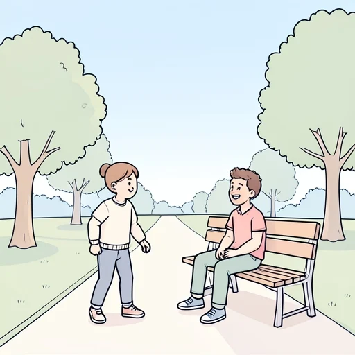 それから友達に会いました。 - Illustrated Dictionary