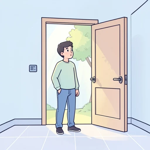 外の様子を見に行こう - Bildwörterbuch
