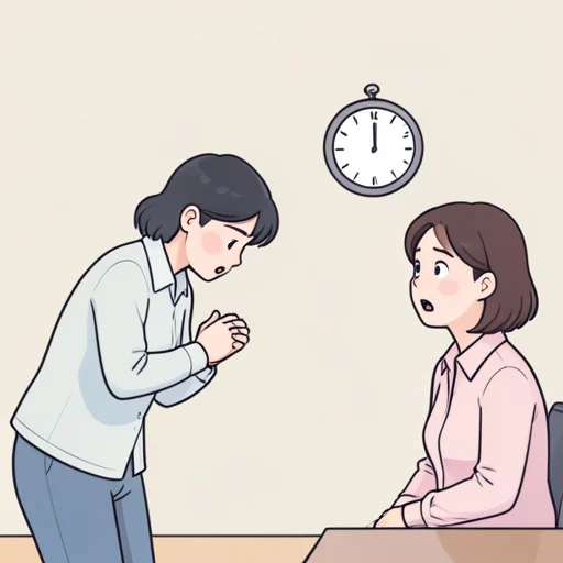 すみません、遅れました - Bildwörterbuch