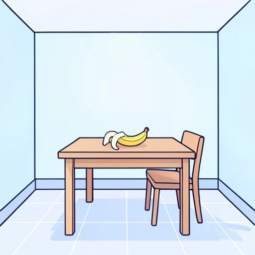 食べかけのバナナを置いた - Bildwörterbuch